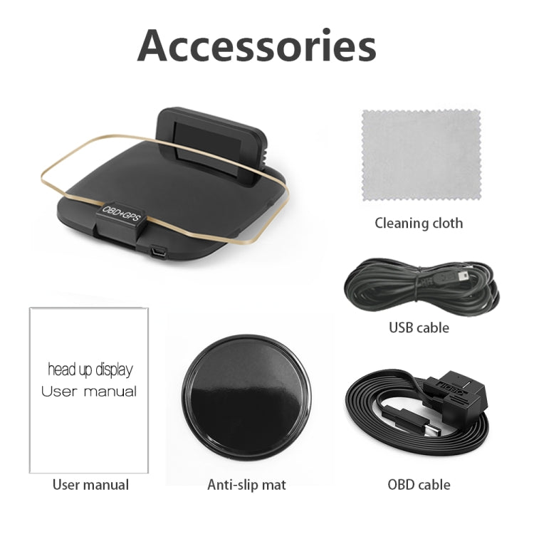 C1 OBD2 + GPS Mode Car HUD Head-up Display Compass / Speed / Water Temperature / Voltage Display / Speed / Fault Alarm / Navigation Function by buy2fix