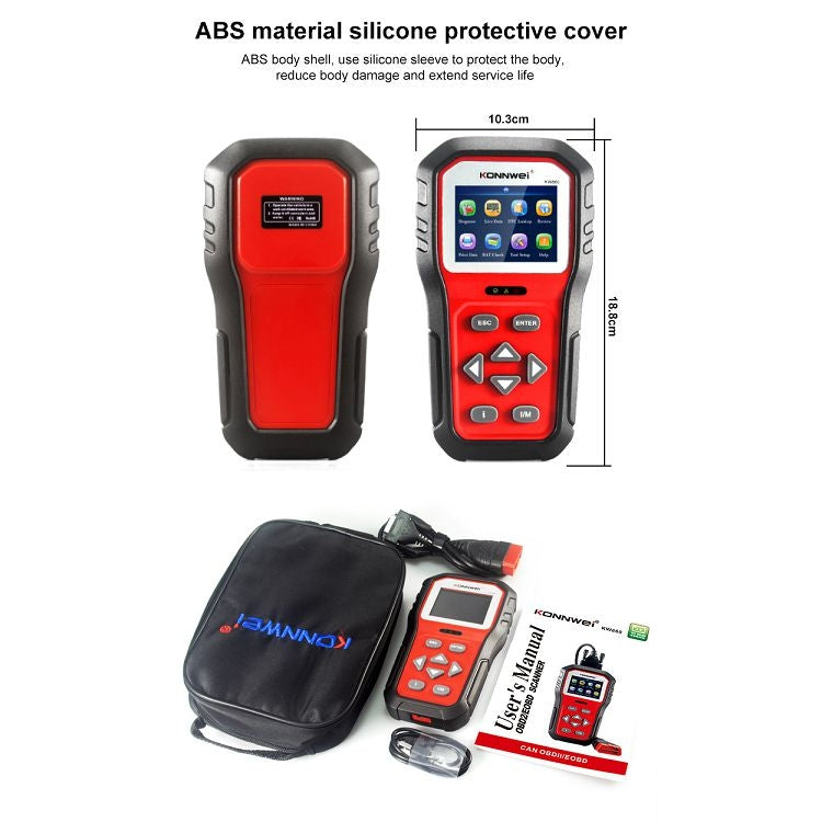 KONNWEI KW860 Car 2.8 inch TFT Color Screen Battery Tester Support 8 Languages / I Key Analysis Function by KONNWEI