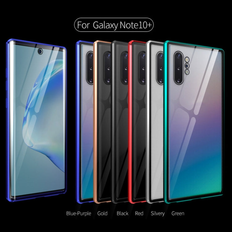 For Samsung Galaxy Note10+ Magnetic Metal Frame Double-sided Tempered Glass Case(Black) by buy2fix
