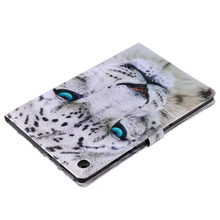 For Lenovo Tab M10 Plus TB-X606F Painted Pattern Horizontal Flip Leather Case with Holder & Card Slots & Wallet & Sleep / Wake-up Function (White Leopard) by buy2fix