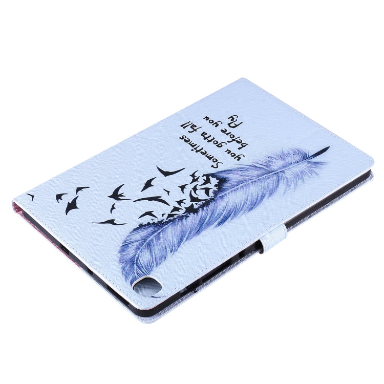 For Samsung Galaxy S6 Lite P610 Painted Pattern Horizontal Flip Leather Case with Holder & Card Slots & Wallet & Sleep / Wake-up Function (Feather) by buy2fix