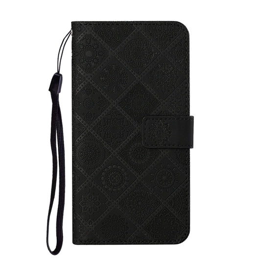 For Huawei P30 lite Ethnic Style Embossed Pattern Horizontal Flip Leather Case with Holder & Card Slots & Wallet & Lanyard(Black) by buy2fix