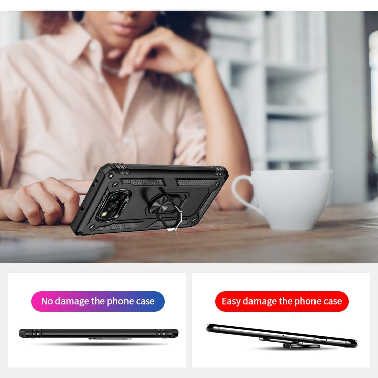 For Xiaomi Poco X3 NFC Shockproof TPU + PC Protective Case with 360 Degree Rotating Holder(Black) by buy2fix