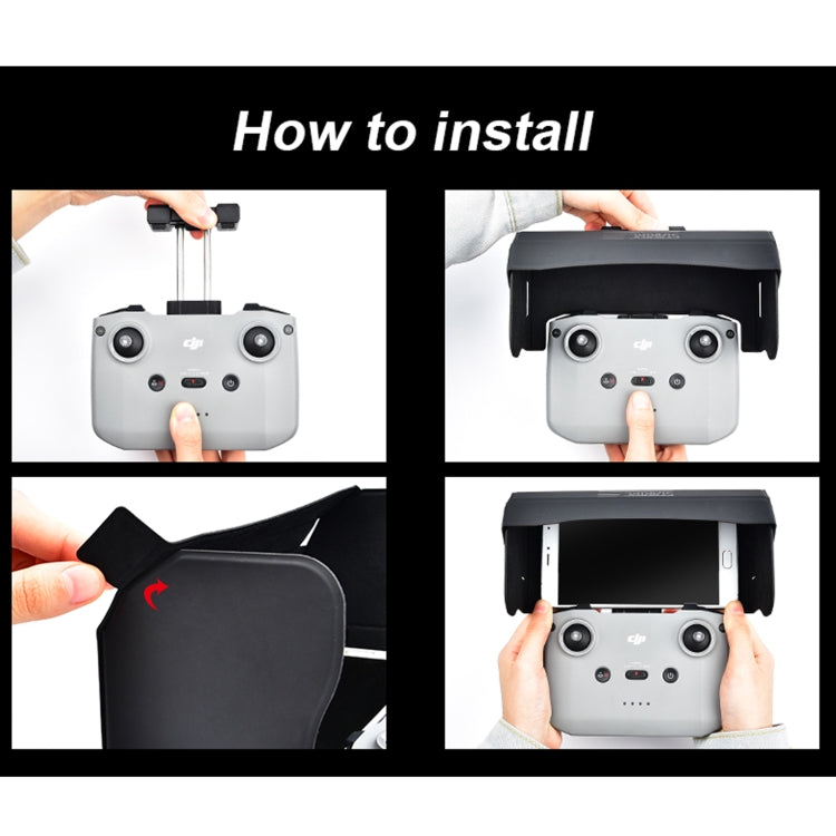 STARTRC 1108859 Dedicated Foldable Remote Control Magnetic Sunshade Anti-reflective Plate for DJI Mini 2 / Mavic Air 2 / Air 2S(Black) by buy2fix