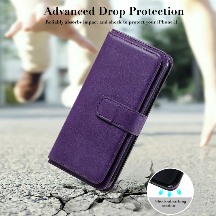 For Xiaomi Redmi 9A Multifunctional Magnetic Copper Buckle Horizontal Flip Leather Case with Bracket & 10 Card Slots & Wallet & Photo Frame(Black) by buy2fix