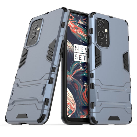 For OnePlus 9 PC + TPU Shockproof Protective Case with Holder(Navy Blue) by buy2fix
