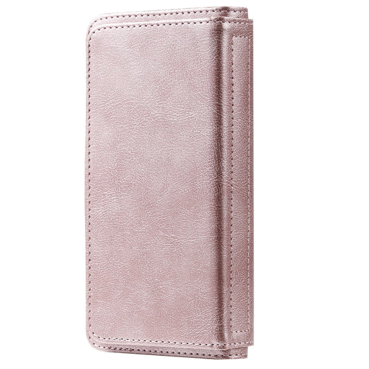For Motorola Moto G 5G Plus Multifunctional Magnetic Copper Buckle Horizontal Flip Solid Color Leather Case with 10 Card Slots & Wallet & Holder & Photo Frame(Rose Gold) by buy2fix