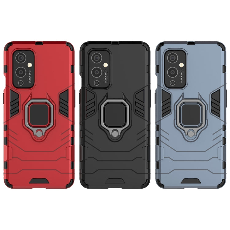 For OnePlus 9 PC + TPU Shockproof Protective Case with Magnetic Ring Holder(Black) by buy2fix