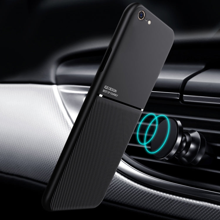 Classic Tilt Strip Grain Magnetic Shockproof PC + TPU Case For iPhone 6 Plus(Black) by buy2fix