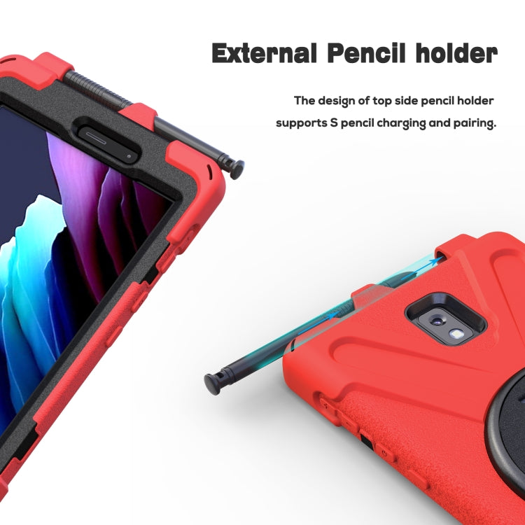 For Samsung Galaxy Tab active 3 T570 / T575 8.0 Shockproof Colorful Silicone + PC Protective Case with Holder & Shoulder Strap & Hand Strap(Red) by buy2fix