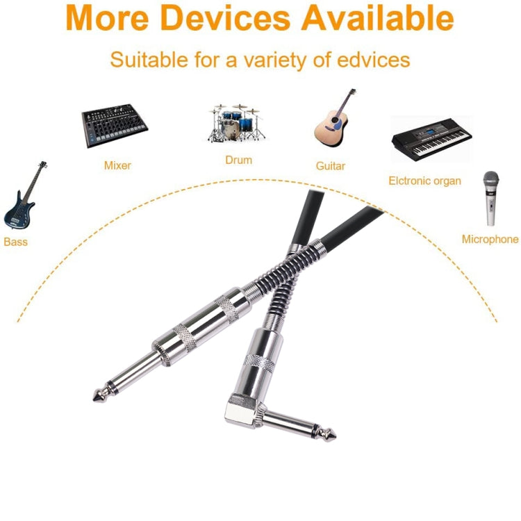 TC048SL 6.35mm Plug Straight to Elbow Electric Guitar Audio Cable, Cable Length:10m by buy2fix