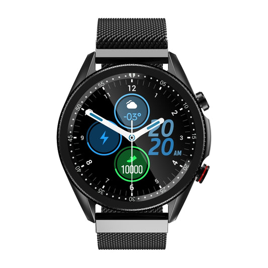 M98 1.28 inch IPS Color Screen IP67 Waterproof Smart Watch, Support Sleep Monitor / Heart Rate Monitor / Bluetooth Call, Style:Steel Strap(Black) by buy2fix