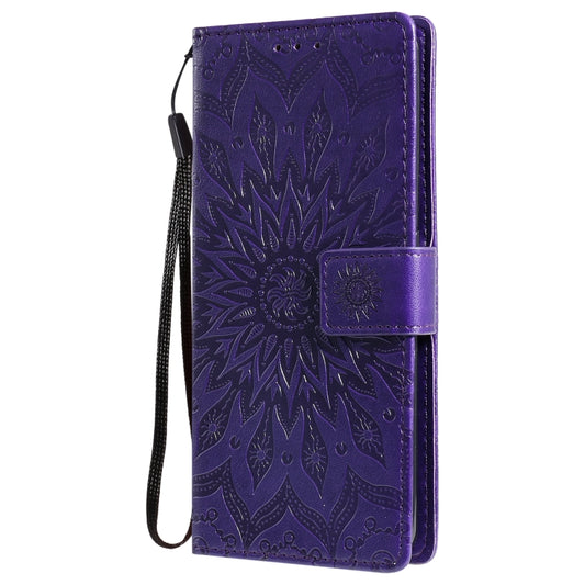 For OPPO Realme 7 Pro Sun Embossing Pattern Horizontal Flip Leather Case with Card Slot & Holder & Wallet & Lanyard(Purple) by buy2fix