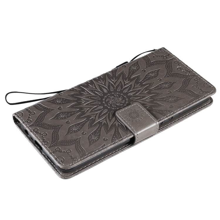 For OPPO Realme 7i / C17 Sun Embossing Pattern Horizontal Flip Leather Case with Card Slot & Holder & Wallet & Lanyard(Grey) by buy2fix