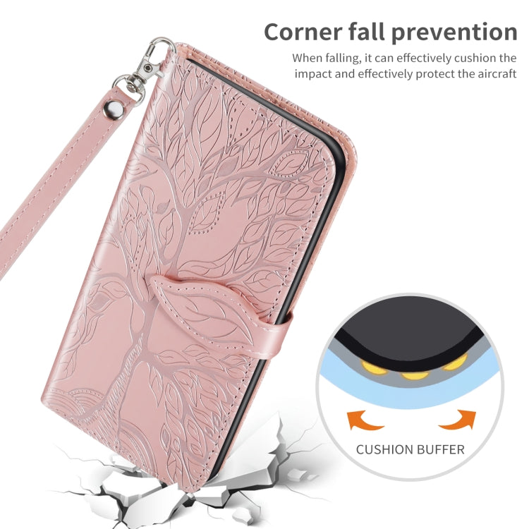 For Huawei P smart 2019 Life of Tree Embossing Pattern Horizontal Flip Leather Case with Holder & Card Slot & Wallet & Photo Frame & Lanyard(Rose Gold) by buy2fix