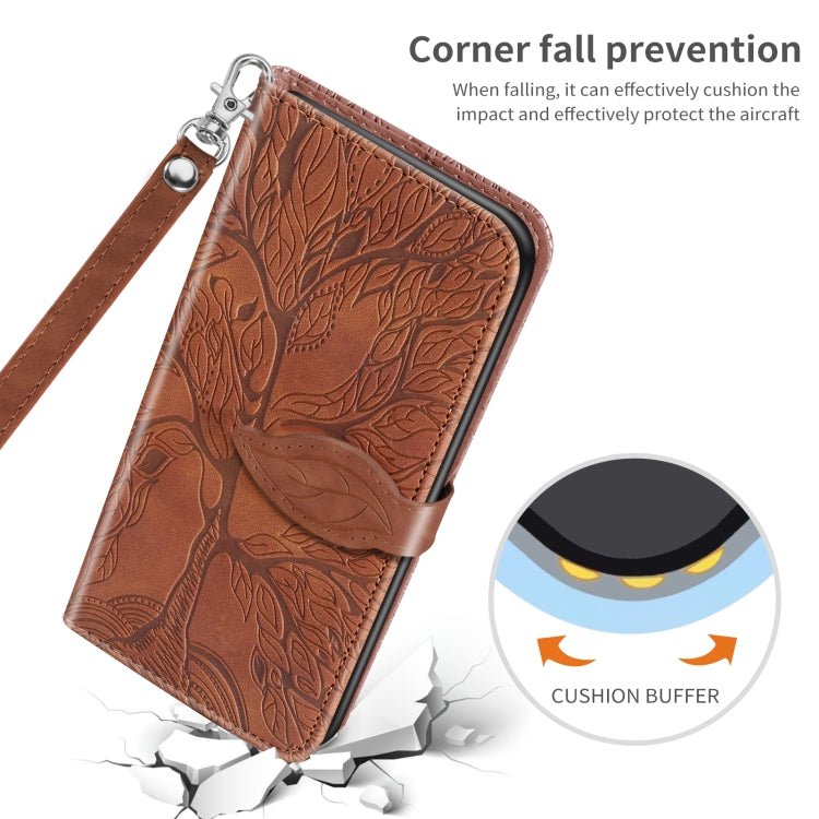 For Xiaomi Redmi 9C Life of Tree Embossing Pattern Horizontal Flip Leather Case with Holder & Card Slot & Wallet & Photo Frame & Lanyard(Brown) by buy2fix