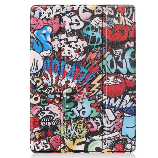 For iPad 10.2 2021 / 2020 / 2019 TPU Colored Drawing Horizontal Flip Leather Case with Three-folding Holder & Sleep / Wake-up Function(Graffiti) by buy2fix