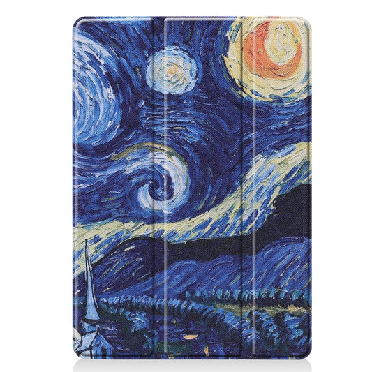 For iPad 10.2 2021 / 2020 / 2019 Colored Drawing Horizontal Flip Leather Case with Three-folding Holder & Sleep / Wake-up Function(Starry Sky) by buy2fix