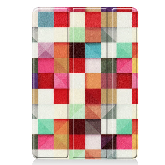 For iPad 10.2 2021 / 2020 / 2019 Colored Drawing Horizontal Flip Leather Case with Three-folding Holder & Sleep / Wake-up Function(Magic Cube) by buy2fix