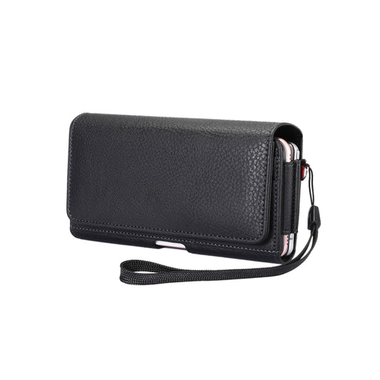 Litchi Texture Vertical Flip Thwartwise PU Leather Case / Waist Bag with Back Splint & Card Slots & 15cm Lanyard for 6.7 inch Phone Universal by buy2fix