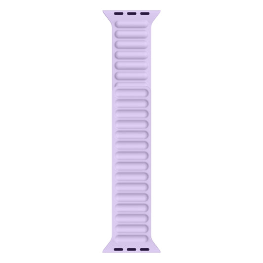 Silicone Magnetic Chain Watch Band For Apple Watch Series 7 41mm / 6 & SE & 5 & 4 40mm / 3 & 2 & 1 38mm(Light Purple) by buy2fix