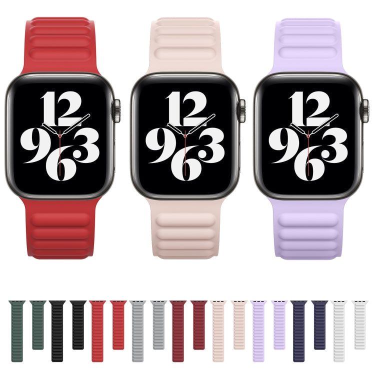 Silicone Magnetic Chain Watch Band For Apple Watch Series 7 41mm / 6 & SE & 5 & 4 40mm / 3 & 2 & 1 38mm(Light Purple) by buy2fix