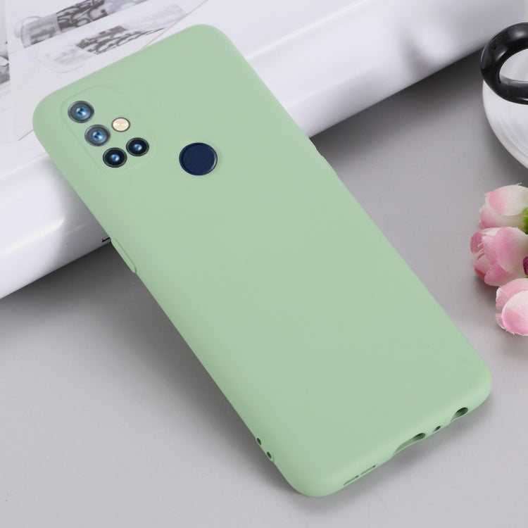 For OnePlus Nord N10 5G Pure Color Liquid Silicone Shockproof Full Coverage Case(Green) by buy2fix