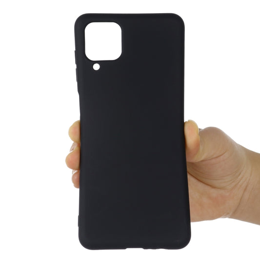 For Samsung Galaxy A12 Pure Color Liquid Silicone Shockproof Full Coverage Case(Black) by buy2fix