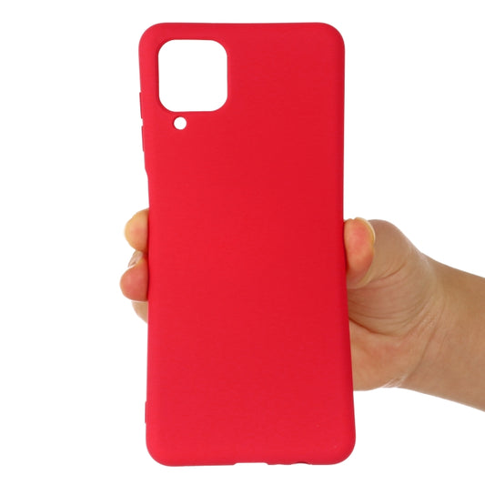 For Samsung Galaxy A12 Pure Color Liquid Silicone Shockproof Full Coverage Case(Red) by buy2fix