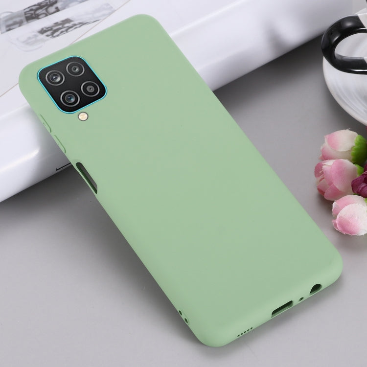 For Samsung Galaxy A12 Pure Color Liquid Silicone Shockproof Full Coverage Case(Green) by buy2fix