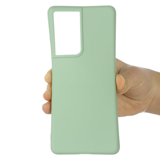 For Samsung Galaxy S21 Ultra 5G Pure Color Liquid Silicone Shockproof Full Coverage Case(Green) by buy2fix