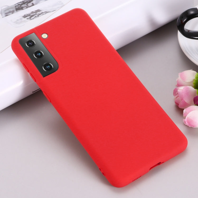 For Samsung Galaxy S21 5G Pure Color Liquid Silicone Shockproof Full Coverage Case(Red) by buy2fix