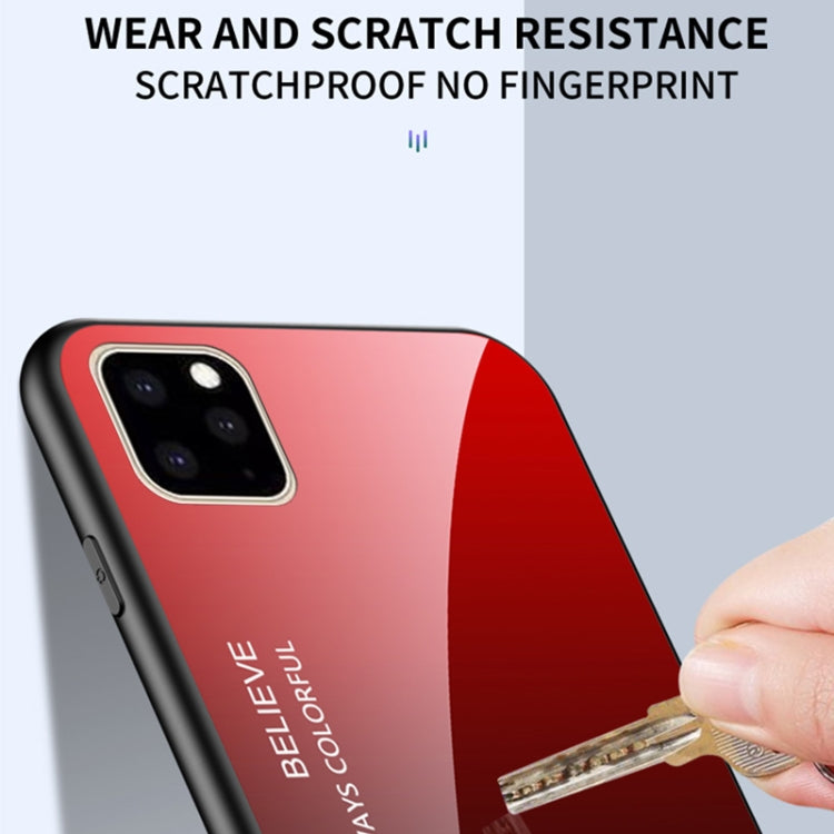 For iPhone 11 Gradient Color Glass Case(Black) by buy2fix