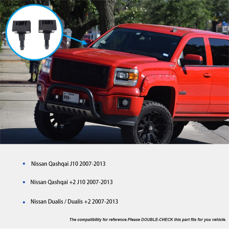 2 PCS Car Front Windshield Washer Wiper Jet Water Spray Nozzle 28932-JD000 for Nissan Qashqai / Qashqai +2 J10 / Dualis / Dualis +2 2007-2013 by buy2fix