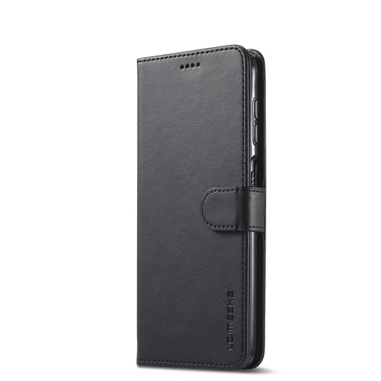 For Samsung Galaxy A12 LC.IMEEKE Calf Texture Horizontal Flip Leather Case, with Holder & Card Slots & Wallet & Photo Frame(Black) by LC.IMEEKE