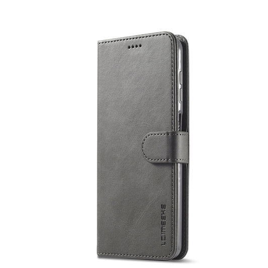 For Samsung Galaxy A12 LC.IMEEKE Calf Texture Horizontal Flip Leather Case, with Holder & Card Slots & Wallet & Photo Frame(Grey) by LC.IMEEKE