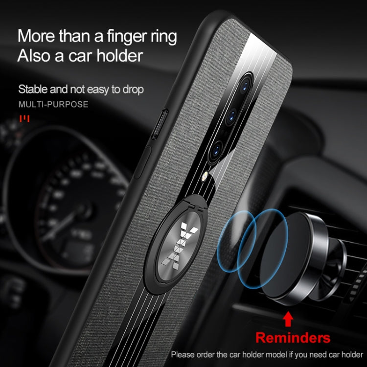 For OnePlus 6 XINLI Stitching Cloth Texture Shockproof TPU Protective Case with Ring Holder(Red) by XINLI