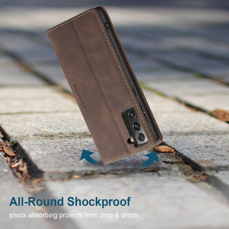 For Samsung Galaxy S21+ 5G CaseMe 013 Multifunctional Horizontal Flip Leather Case with Holder & Card Slot & Wallet(Coffee) by CaseMe