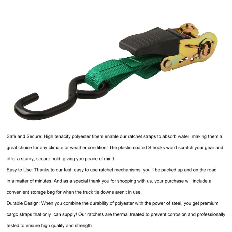 4 PCS Car / Motorcycle Ratchet Strap Tightening by buy2fix