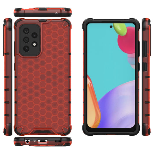 For Samsung Galaxy A52 5G/4G Shockproof Honeycomb PC + TPU Case(Red) by buy2fix