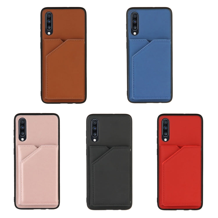 For Samsung Galaxy A70 & A70s Skin Feel PU + TPU + PC Back Cover Shockproof Case with Card Slots & Holder & Photo Frame(Black) by buy2fix
