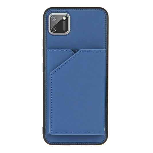 For OPPO Realme C11 Skin Feel PU + TPU + PC Back Cover Shockproof Case with Card Slots & Holder & Photo Frame(Royal Blue) by buy2fix