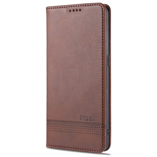 For Oppo Reno5 5G AZNS Magnetic Calf Texture Horizontal Flip Leather Case with Card Slots & Holder & Wallet(Dark Brown) by AZNS
