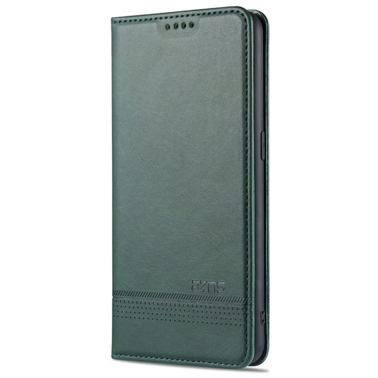 For Oppo Reno5 5G AZNS Magnetic Calf Texture Horizontal Flip Leather Case with Card Slots & Holder & Wallet(Dark Green) by AZNS