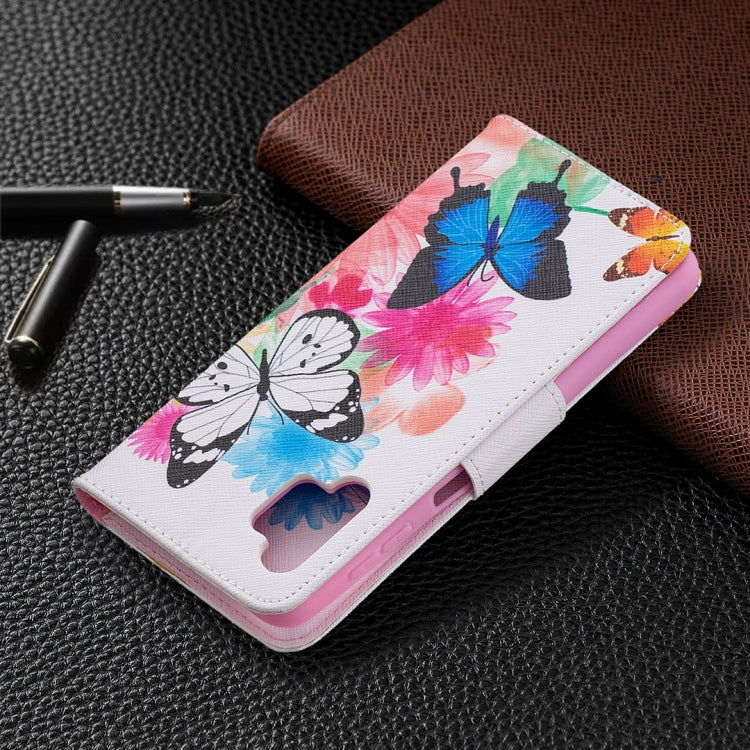 For Samsung Galaxy A32 5G Colored Drawing Pattern Horizontal Flip Leather Case with Holder & Card Slots & Wallet(Butterflies) by buy2fix