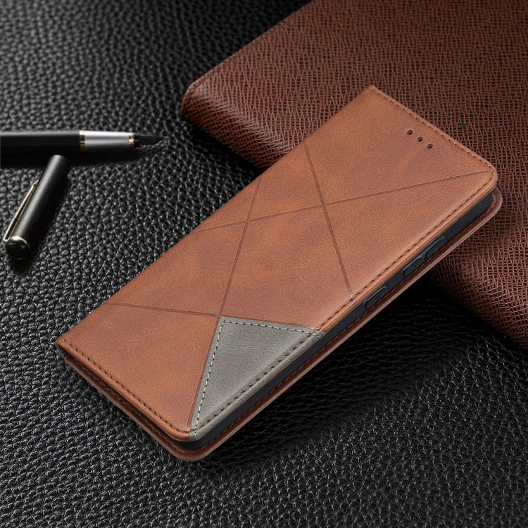 For Samsung Galaxy A52 5G / 4G Prismatic Invisible Magnetic Horizontal Flip Leather Case with Holder & Card Slots & Photo Frame(Brown) by buy2fix