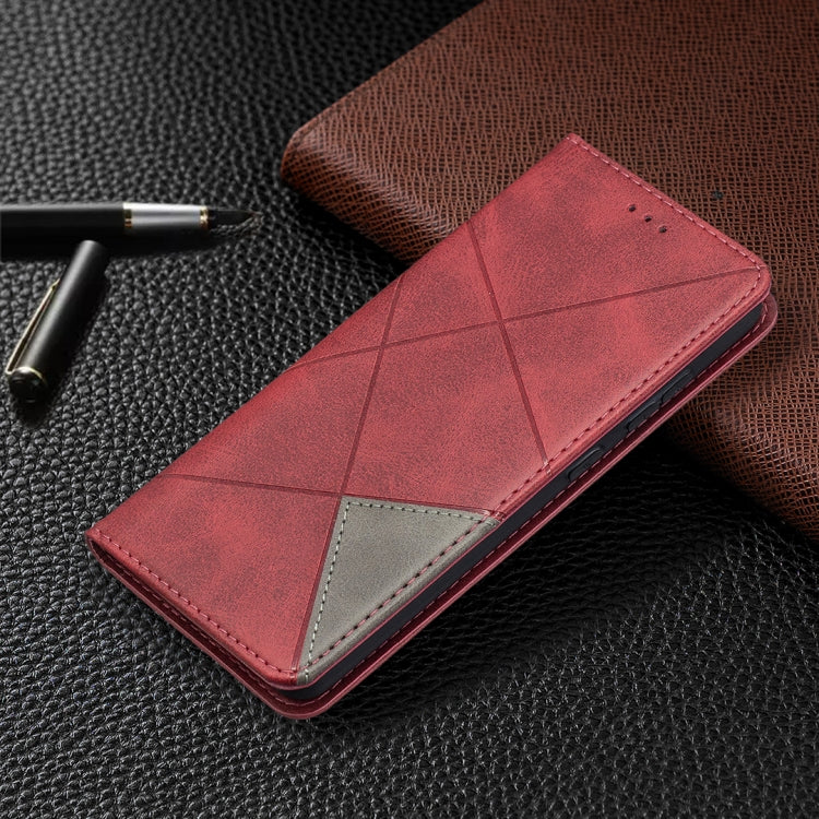 For Samsung Galaxy A52 5G / 4G Prismatic Invisible Magnetic Horizontal Flip Leather Case with Holder & Card Slots & Photo Frame(Red) by buy2fix