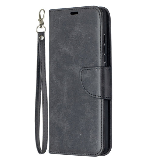 For Samsung Galaxy A52 5G Retro Lambskin Texture Pure Color Horizontal Flip PU Leather Case with Holder & Card Slots & Wallet & Lanyard(Black) by buy2fix