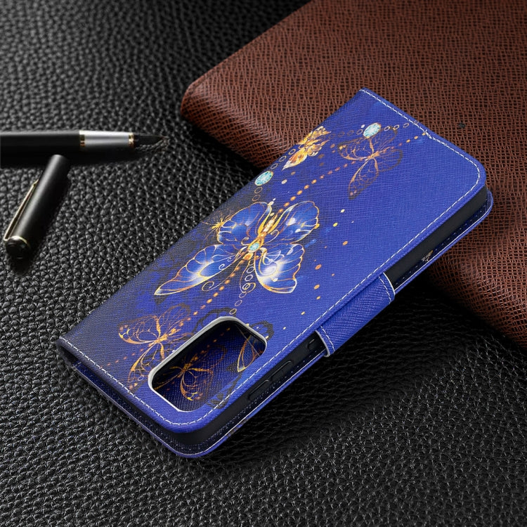 For Samsung Galaxy A52 5G / 4G Colored Drawing Pattern Horizontal Flip Leather Case with Holder & Card Slots & Wallet(Purple Butterfly) by buy2fix