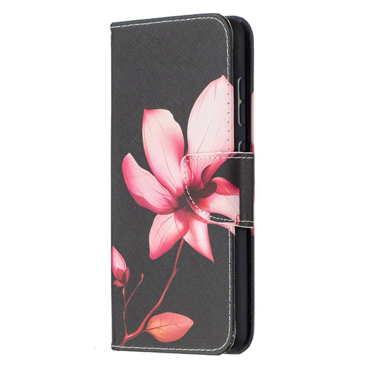 For Samsung Galaxy A52 5G / 4G Colored Drawing Pattern Horizontal Flip Leather Case with Holder & Card Slots & Wallet(Lotus) by buy2fix